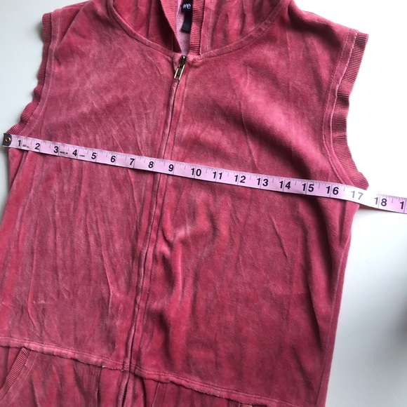 Wet Seal | Y2K Pink Velour Zip Up Hooded Vest | L - Picture 11 of 12